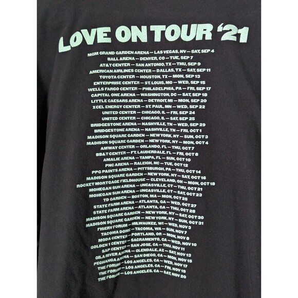 Harry Styles Love On Tour 2021 T-Shirt XL Black Concert Music One Direction - Picture 4 of 5